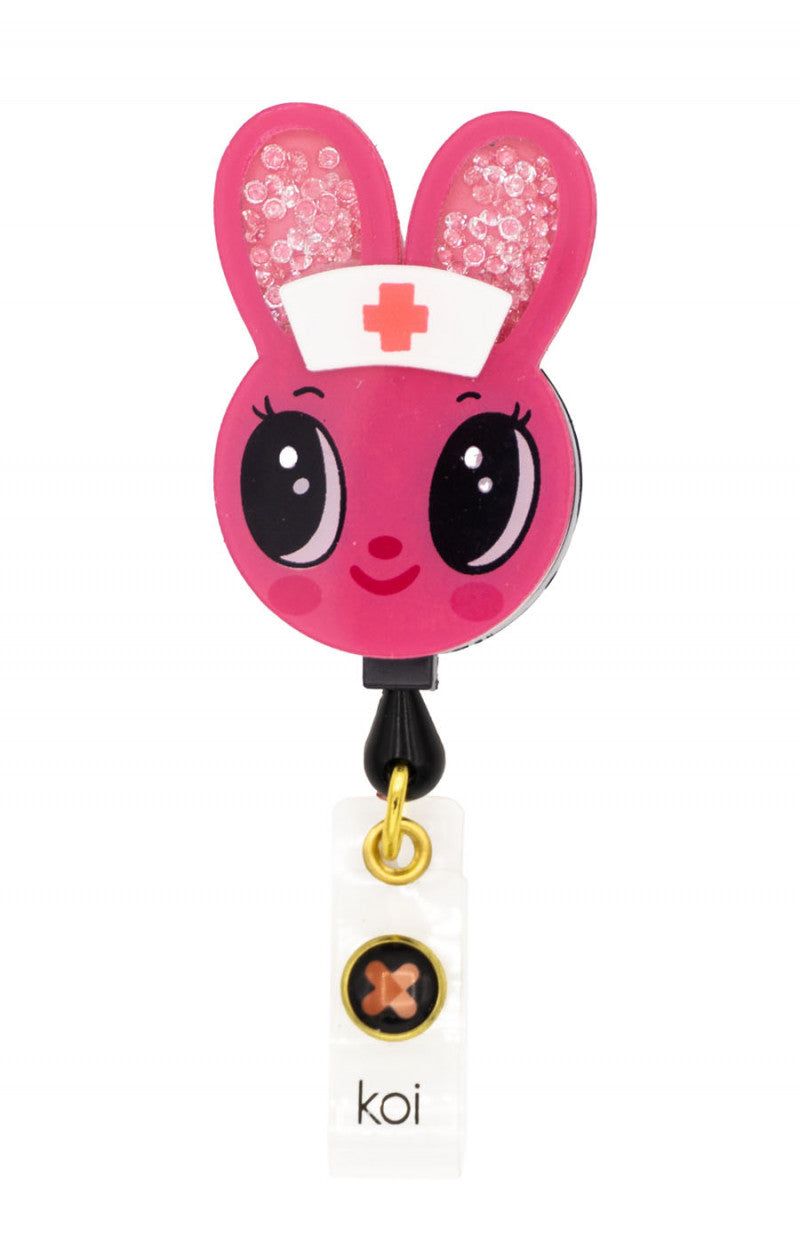 Nurse Bunny - Retractable ID Badge Holder Retractable Badge Reel koi