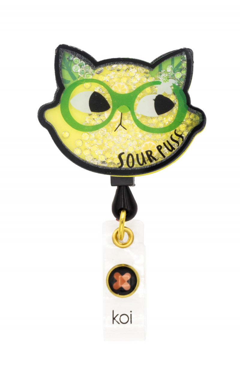 Sour Puss - Retractable ID Badge Holder Retractable Badge Reel koi