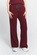 ACE High - Waisted Wide Leg Scrub PantsJOIIAACE-BURGUNDY-XS