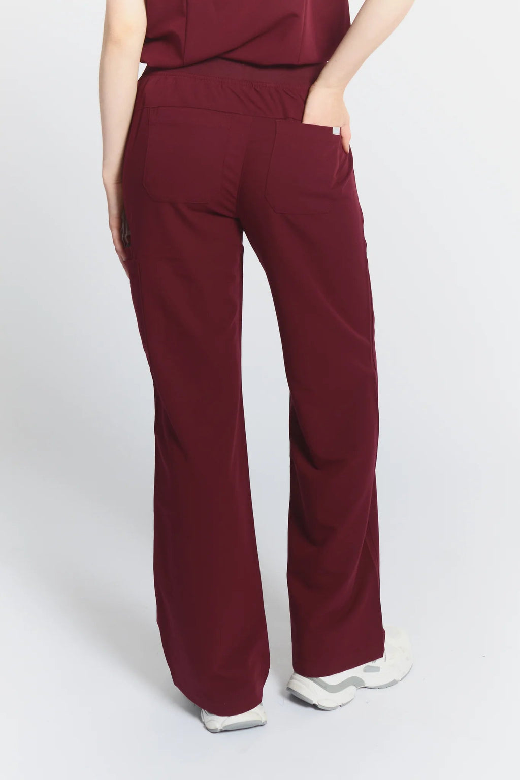 ACE High - Waisted Wide Leg Scrub PantsJOIIAACE-BURGUNDY-XS