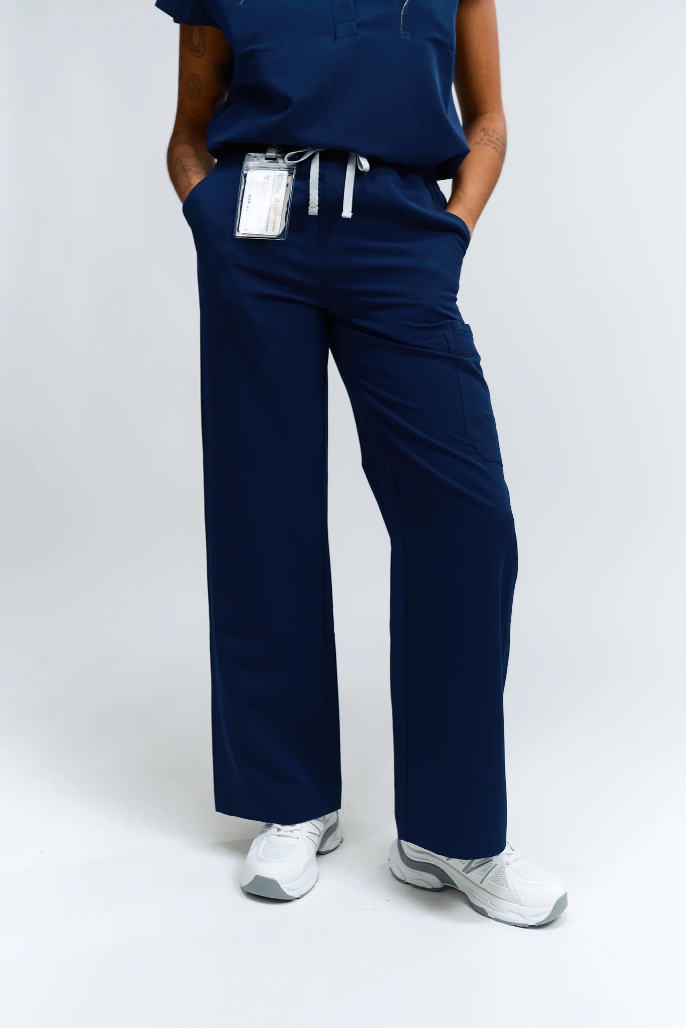 ACE High - Waisted Wide Leg Scrub PantsJOIIAACE-NAVY-XS