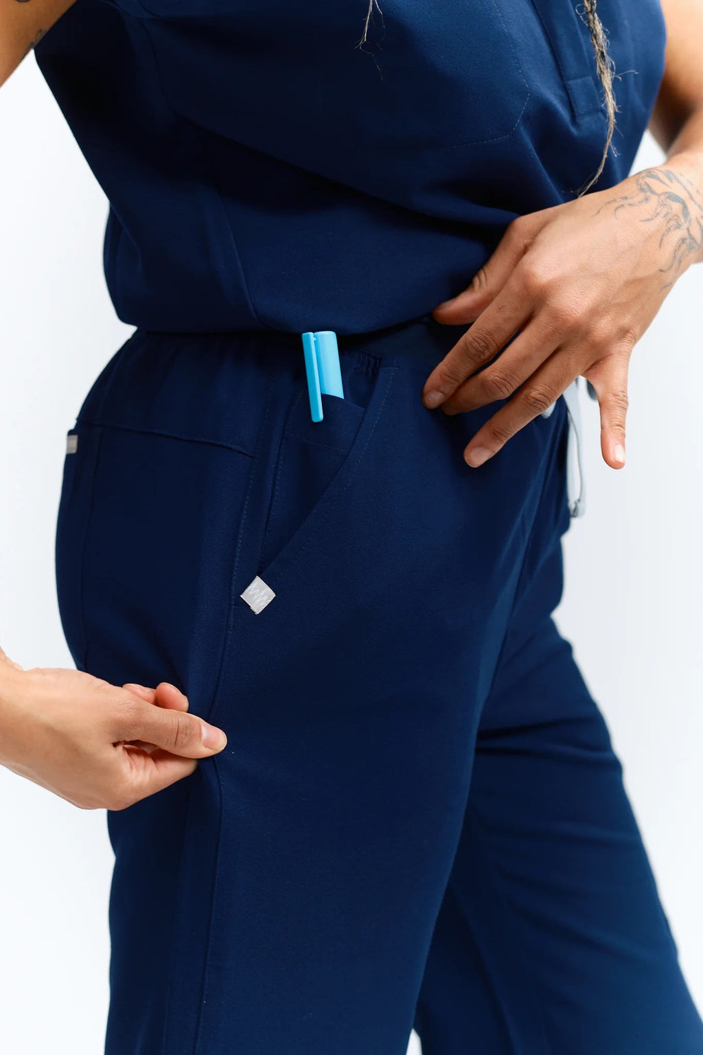 ACE High - Waisted Wide Leg Scrub PantsJOIIAACE-NAVY-XS