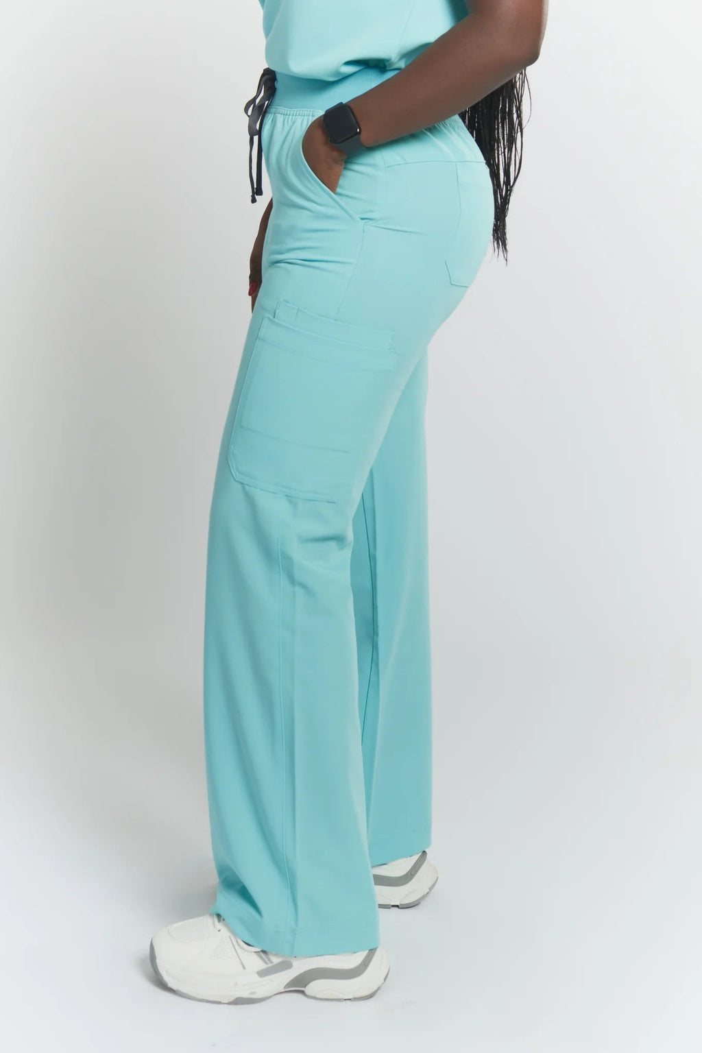 ACE High - Waisted Wide Leg Scrub PantsJOIIAACE-SKYBLUE-XS