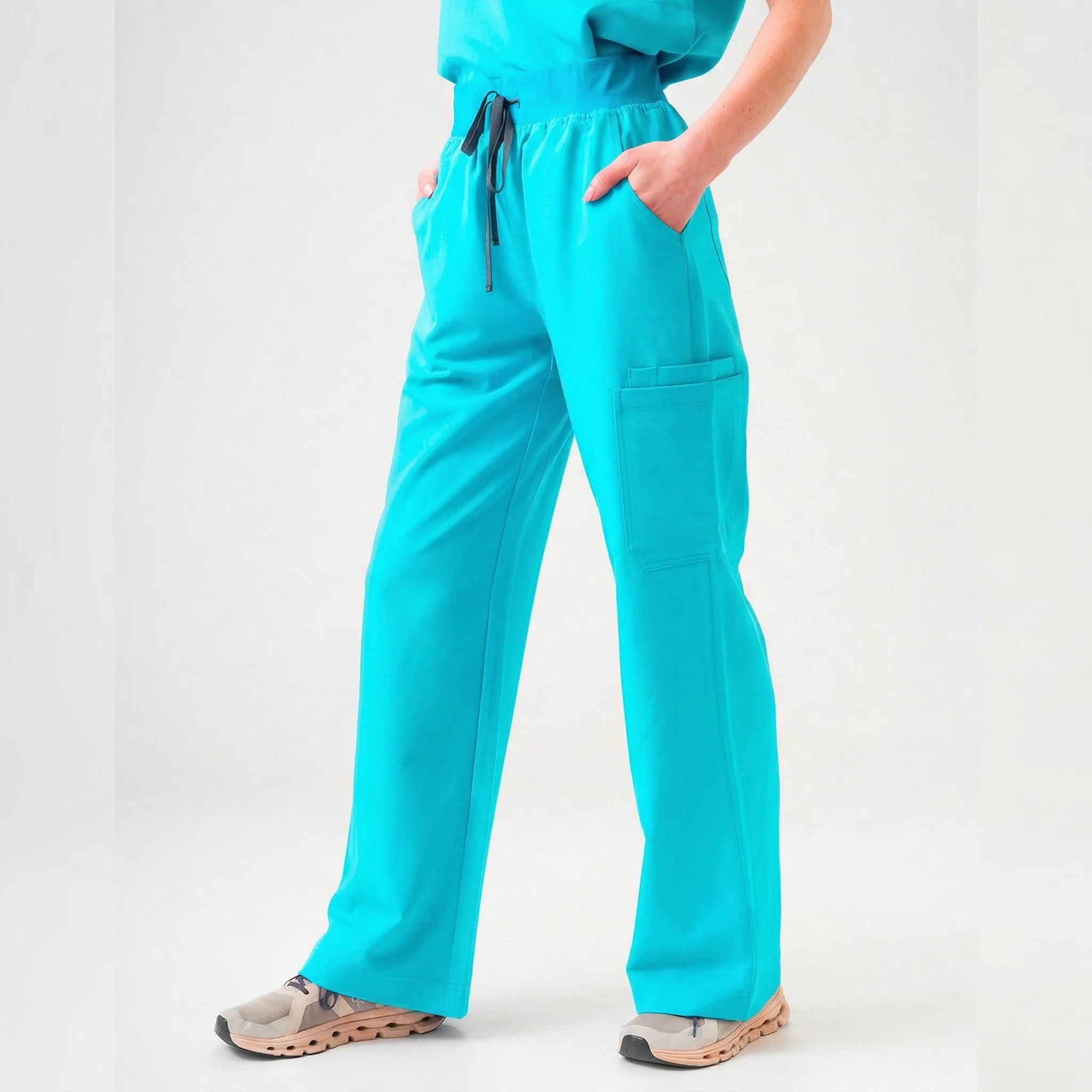 ACE High-Waisted Wide Leg Scrub Pants