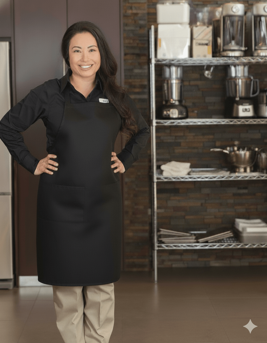 Adjustable Bib Apron with PocketsPremium Uniforms1150-BLACK