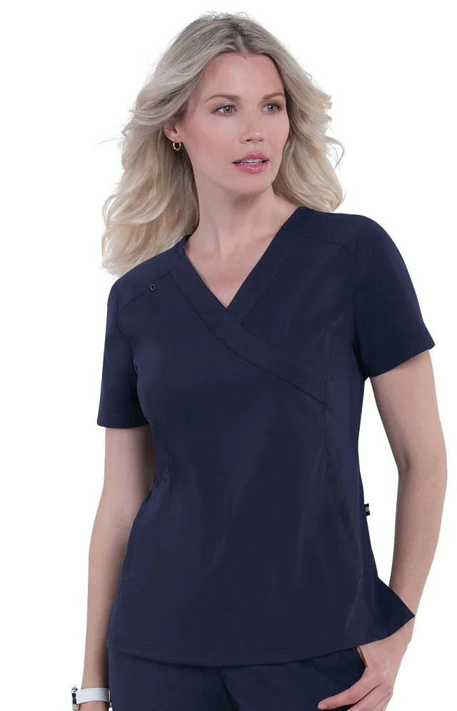 All Or Nothing Mock Wrap Scrub Topkoi Next GenKOI-1025-NAVYXXS