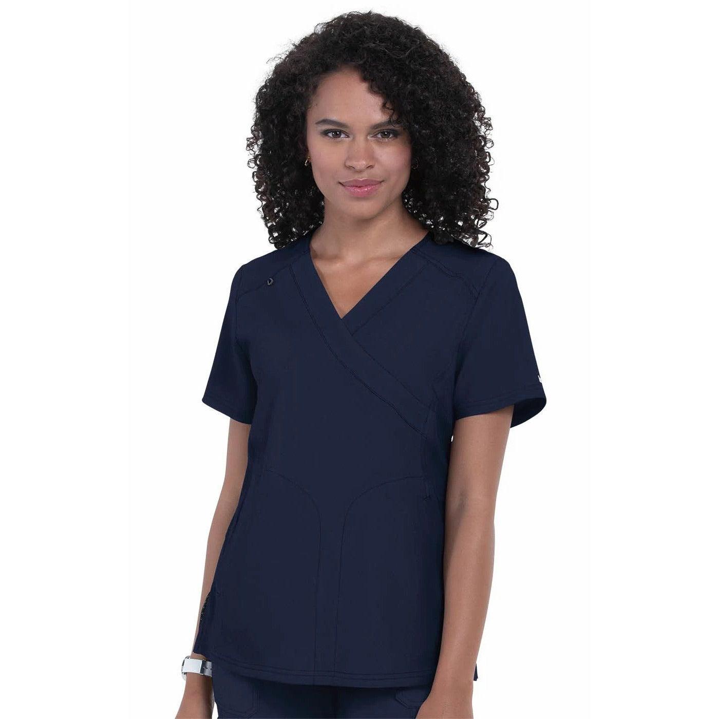 All Or Nothing Mock Wrap Scrub Topkoi Next GenKOI-1025-NAVYXXS