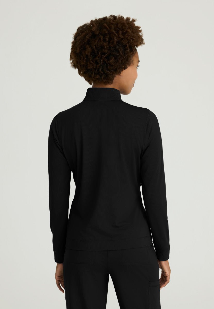 Atlas Long Sleeve Mock Neck Scrub TopSkechers Slip - insSKT274-BLACK-XXS