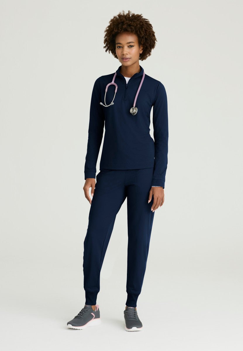 Atlas Long Sleeve Mock Neck Scrub TopSkechers Slip - insSKT274-NAVY-XXS