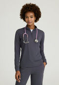 Atlas Long Sleeve Mock Neck Scrub TopSkechers Slip - insSKT274-STEEL-XXS