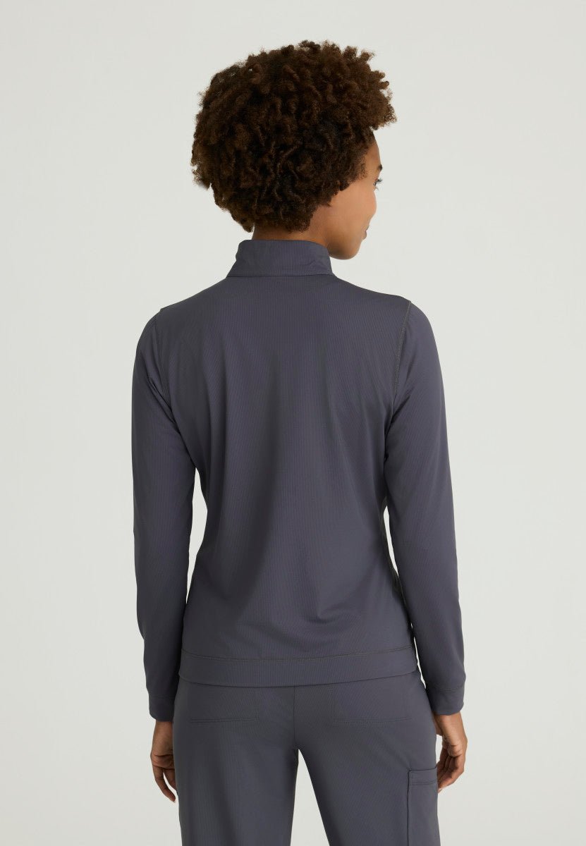Atlas Long Sleeve Mock Neck Scrub TopSkechers Slip - insSKT274-STEEL-XXS
