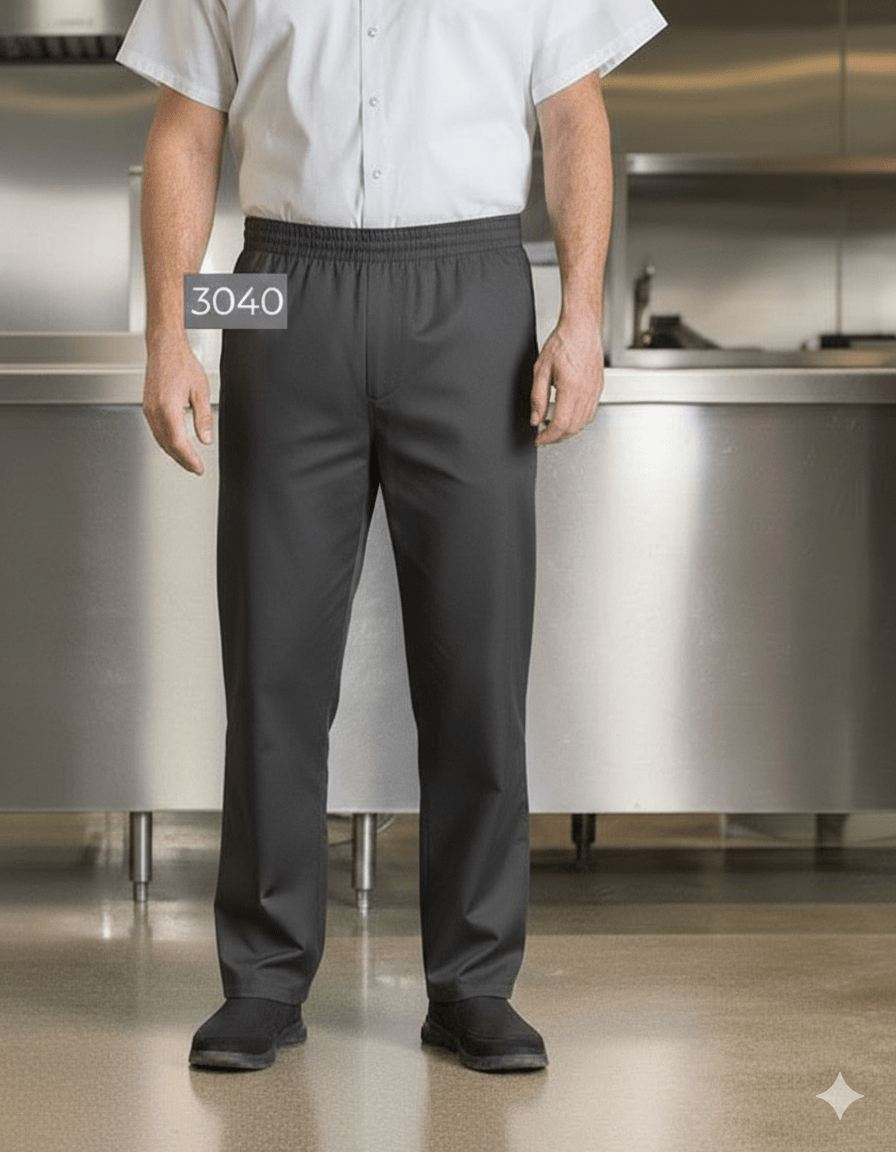 Baggy Chef Pants with Elastic WaistPremium Uniforms3040-CHARCOAL-XS