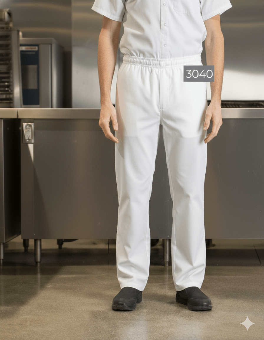 Baggy Chef Pants with Elastic WaistPremium Uniforms3040-WHITE-XS