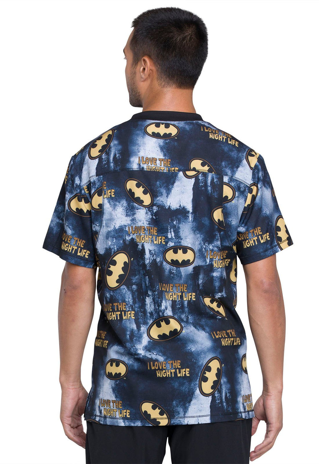 Batman Night Life Scrub TopCherokee LicensedTF730-DMKL-XS