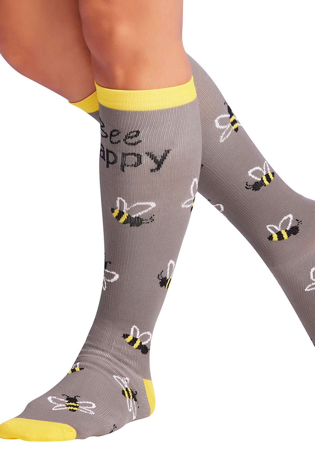 Bee Happy Compression SocksCherokee LegwearPRINTSUPPORT-BEEHP-REG
