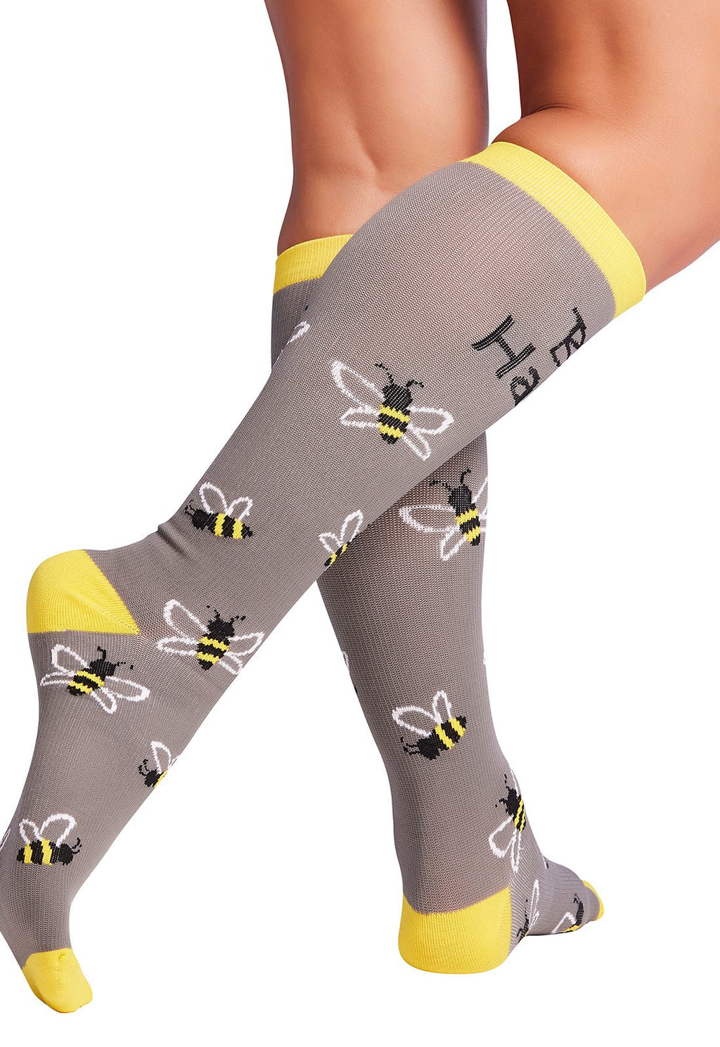 Bee Happy Compression SocksCherokee LegwearPRINTSUPPORT-BEEHP-REG