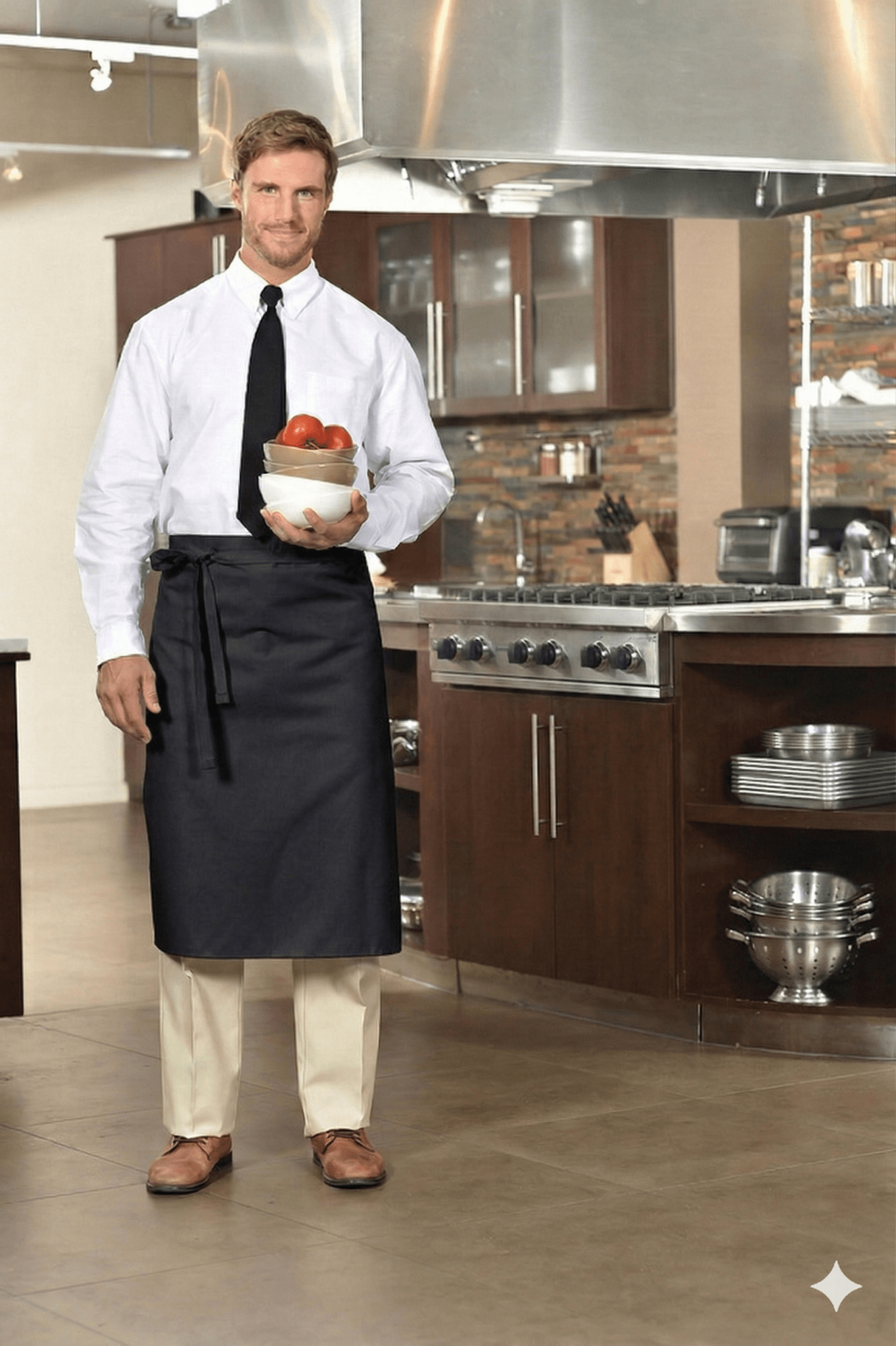 Bistro Full - Length No - Pockets ApronPremium Uniforms1901-BLACK