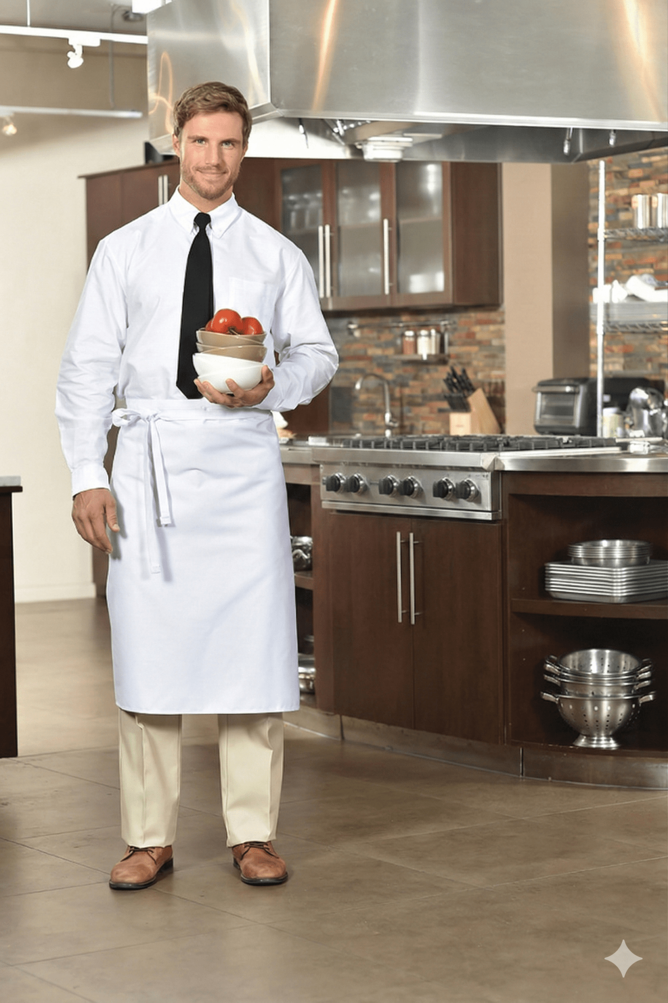 Bistro Full - Length No - Pockets ApronPremium Uniforms1901-WHITE