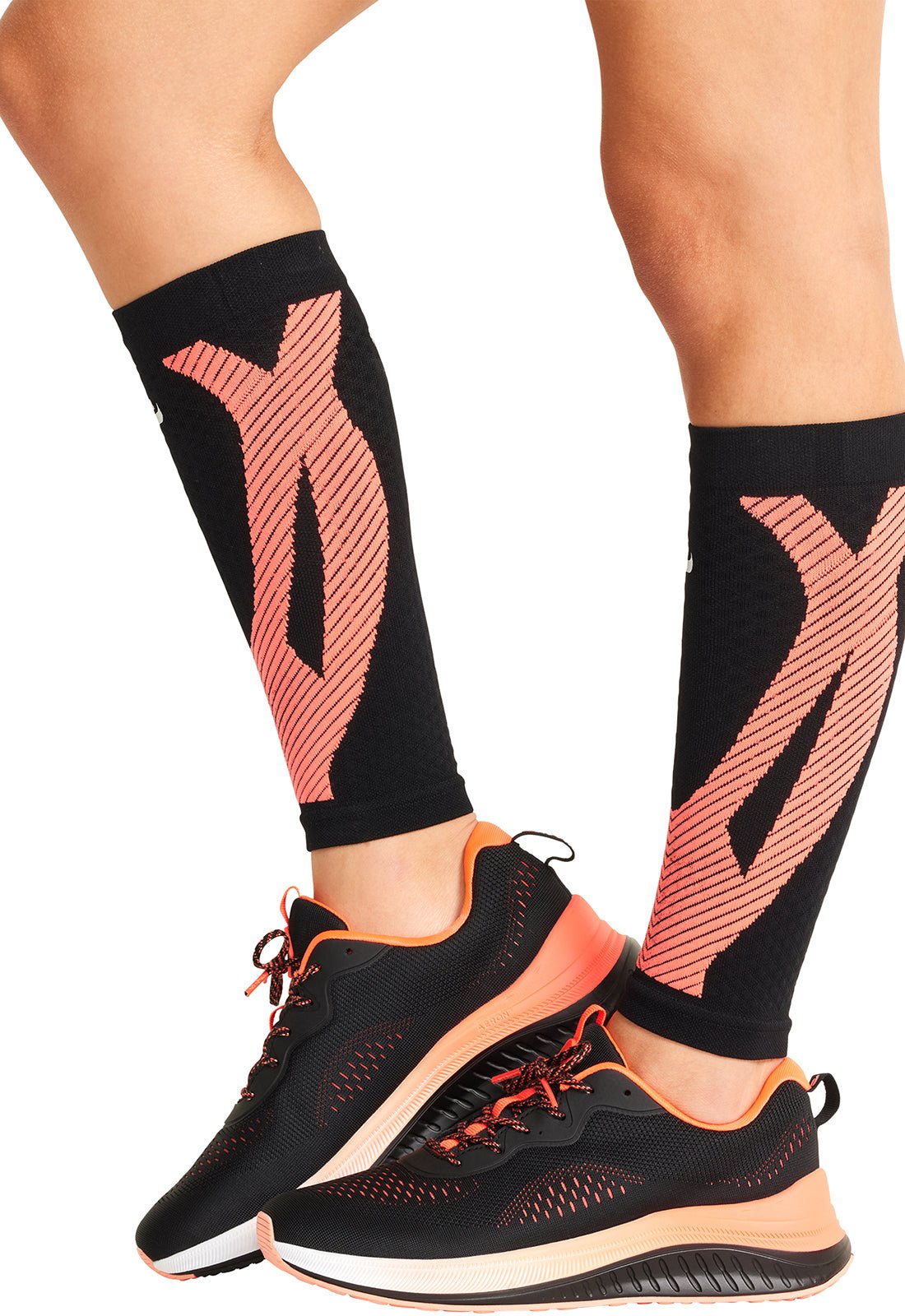 Black Vivid Orange - Compression Calf SleeveCherokee LegwearELECTIRC-BKVO-REG