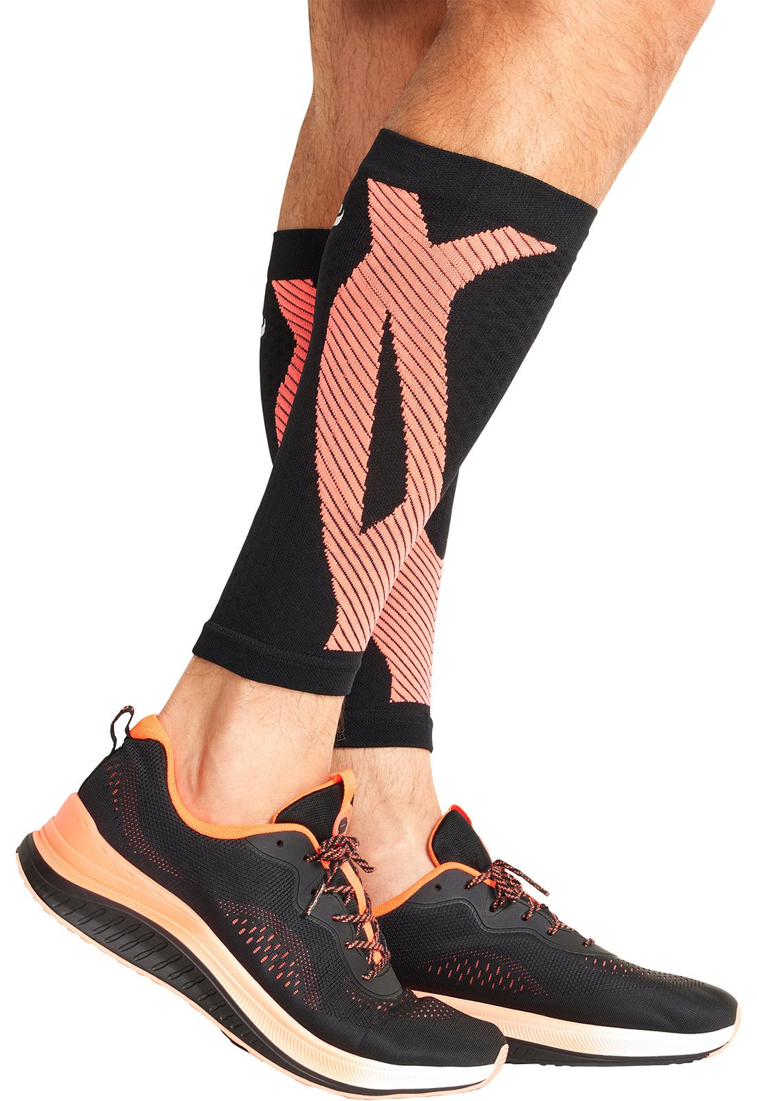 Black Vivid Orange - Compression Calf SleeveCherokee LegwearELECTIRC-BKVO-REG