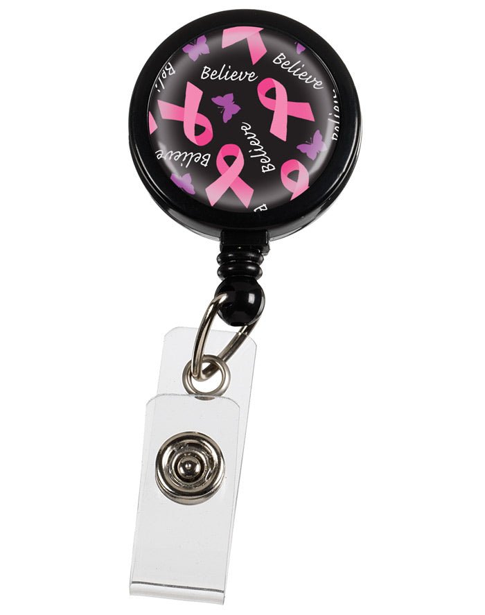 Breast Cancer Pink Ribbons and Butterflies – Retractable ID Badge HolderPrestige MedicalS13-PBB