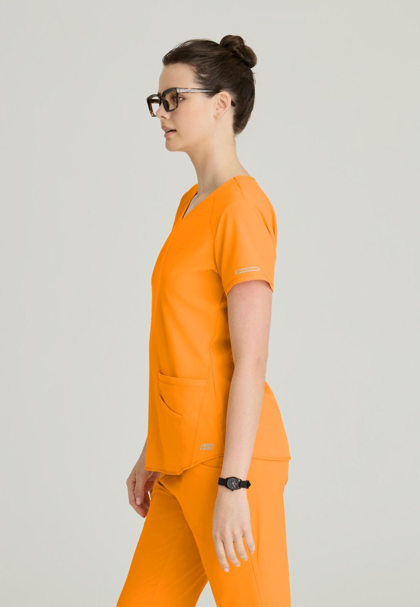 Breeze V - Neck Scrub TopSkechers by BarcoSK101-MERIGOLD-XXS