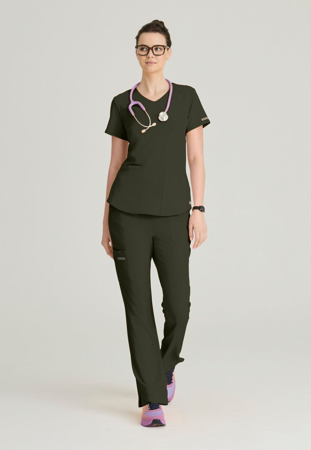 Breeze V - Neck Scrub TopSkechers by BarcoSK101-OLIVE-XXS