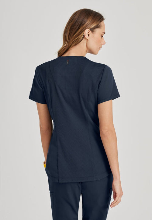 Cambrian College Nursing - Capri Tuck In Scrub TopGrey's Anatomy Spandex StretchGRST136-STEEL-XXS