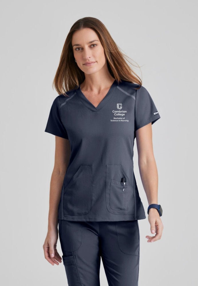 Cambrian College Nursing - Elevate Scrub TopGrey's Anatomy Impact7188-STEEL-XXS