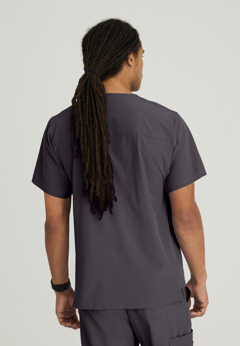 Cambrian College Nursing - Structure Men's Scrub TopLasalle UniformSK0112-PEWTER-XS