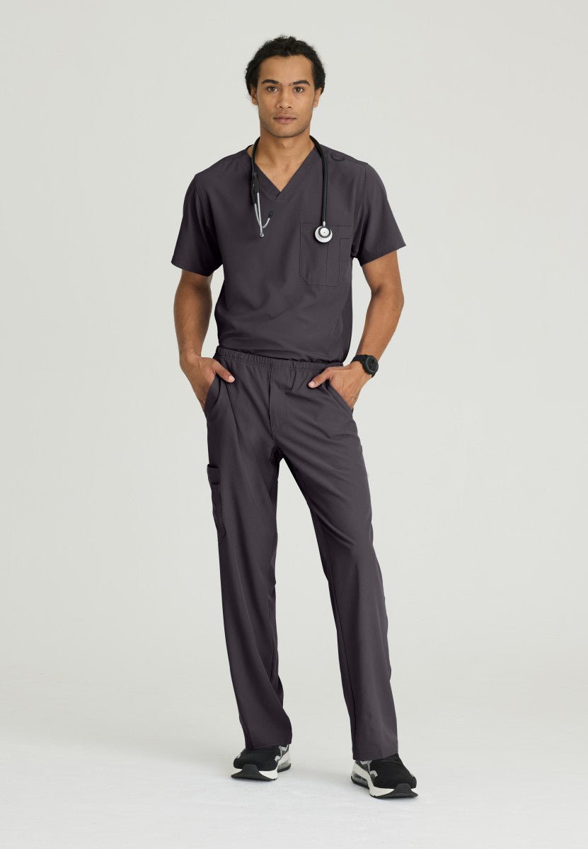 Cambrian College Nursing - Structure Men's Scrub TopLasalle UniformSK0112-PEWTER-XS