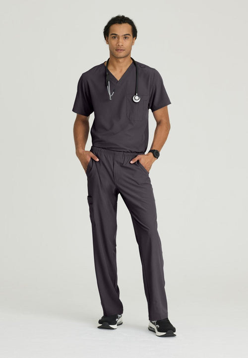 Cambrian College Nursing - Structure Men's Scrub TopLasalle UniformSK0112-PEWTER-XS