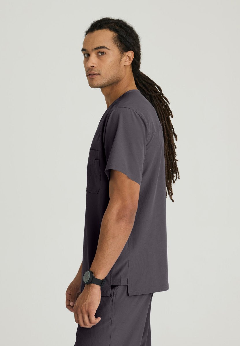 Cambrian College Nursing - Structure Men's Scrub TopLasalle UniformSK0112-PEWTER-XS
