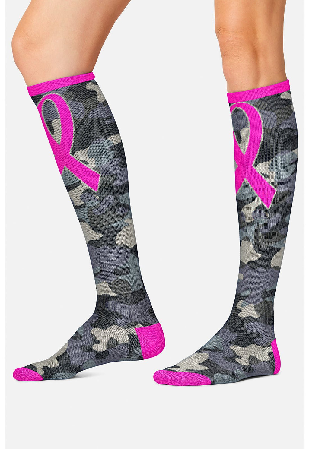 Camo Pink Ribbon Compression SocksCherokee LegwearPRINTSUPPORT-CMPRB-REG