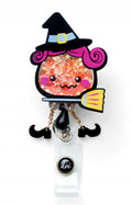 Candy Corn Witch - Retractable ID Badge HolderkoiA156-CCW