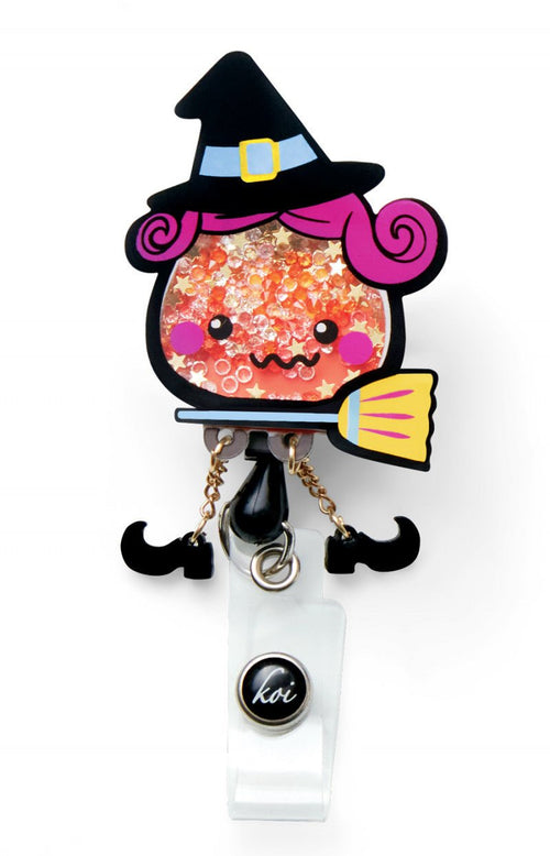 Candy Corn Witch - Retractable ID Badge HolderkoiA156-CCW