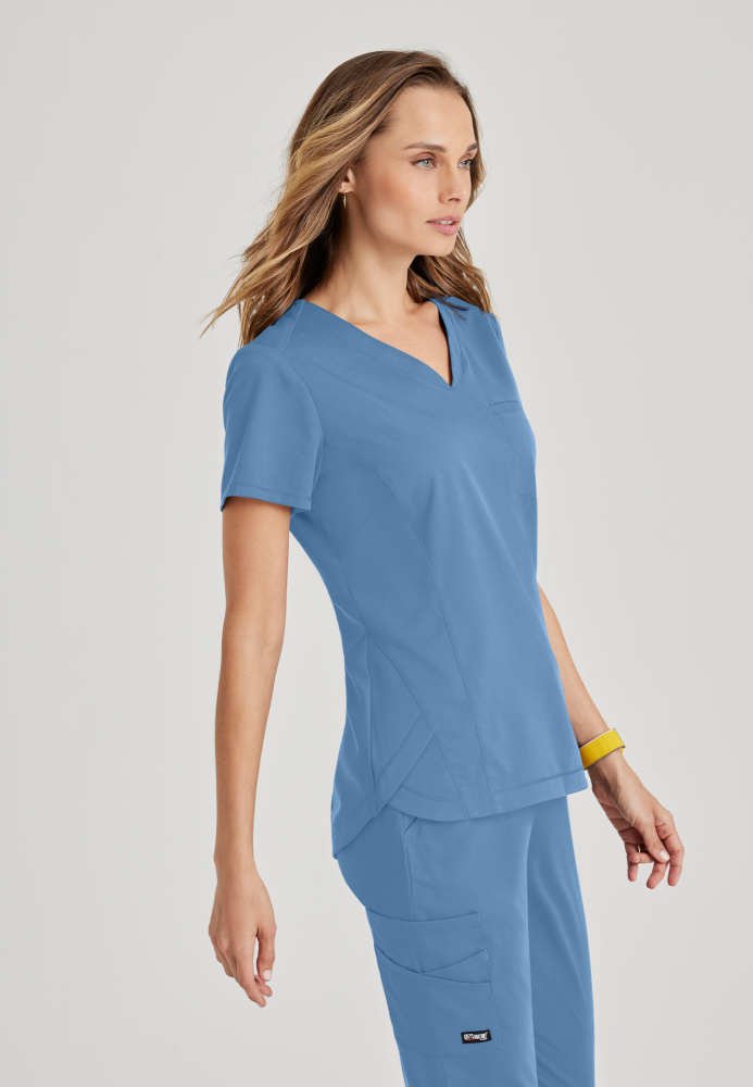 Capri 2 - Pocket Hourglass Scrub TopGrey's Anatomy Spandex StretchGRST136-CIEL-XXS