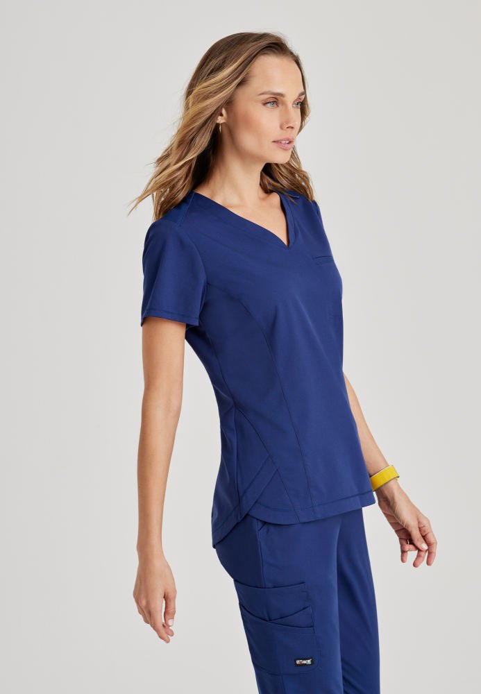 Capri 2 - Pocket Hourglass Scrub TopGrey's Anatomy Spandex StretchGRST136-INDIGO-XXS