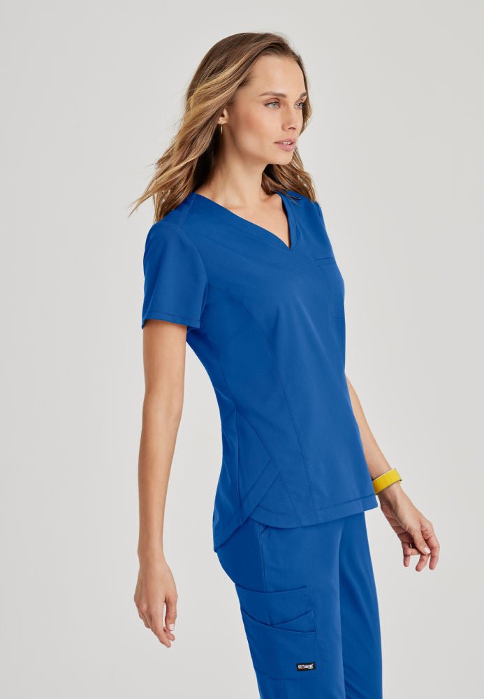 Capri 2 - Pocket Hourglass Scrub TopGrey's Anatomy Spandex StretchGRST136-ROYAL-XXS