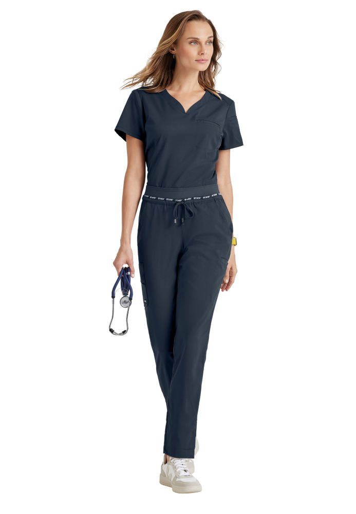 Capri 2 - Pocket Hourglass Scrub TopGrey's Anatomy Spandex StretchGRST136-STEEL-XXS