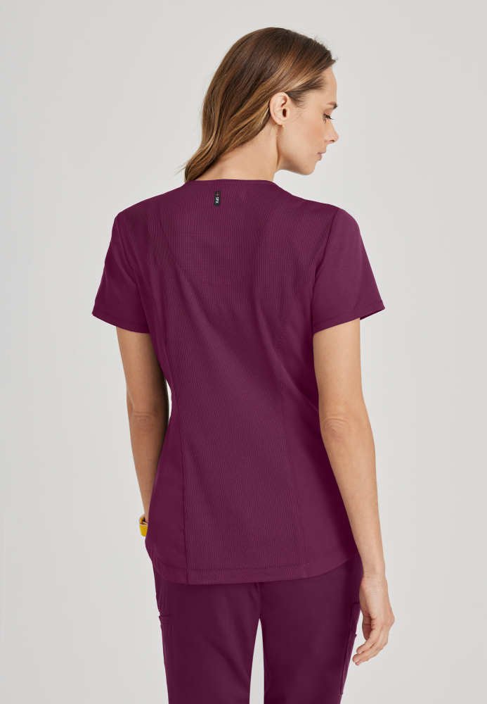 Capri 2 - Pocket Hourglass Scrub TopGrey's Anatomy Spandex StretchGRST136-WINE-XXS