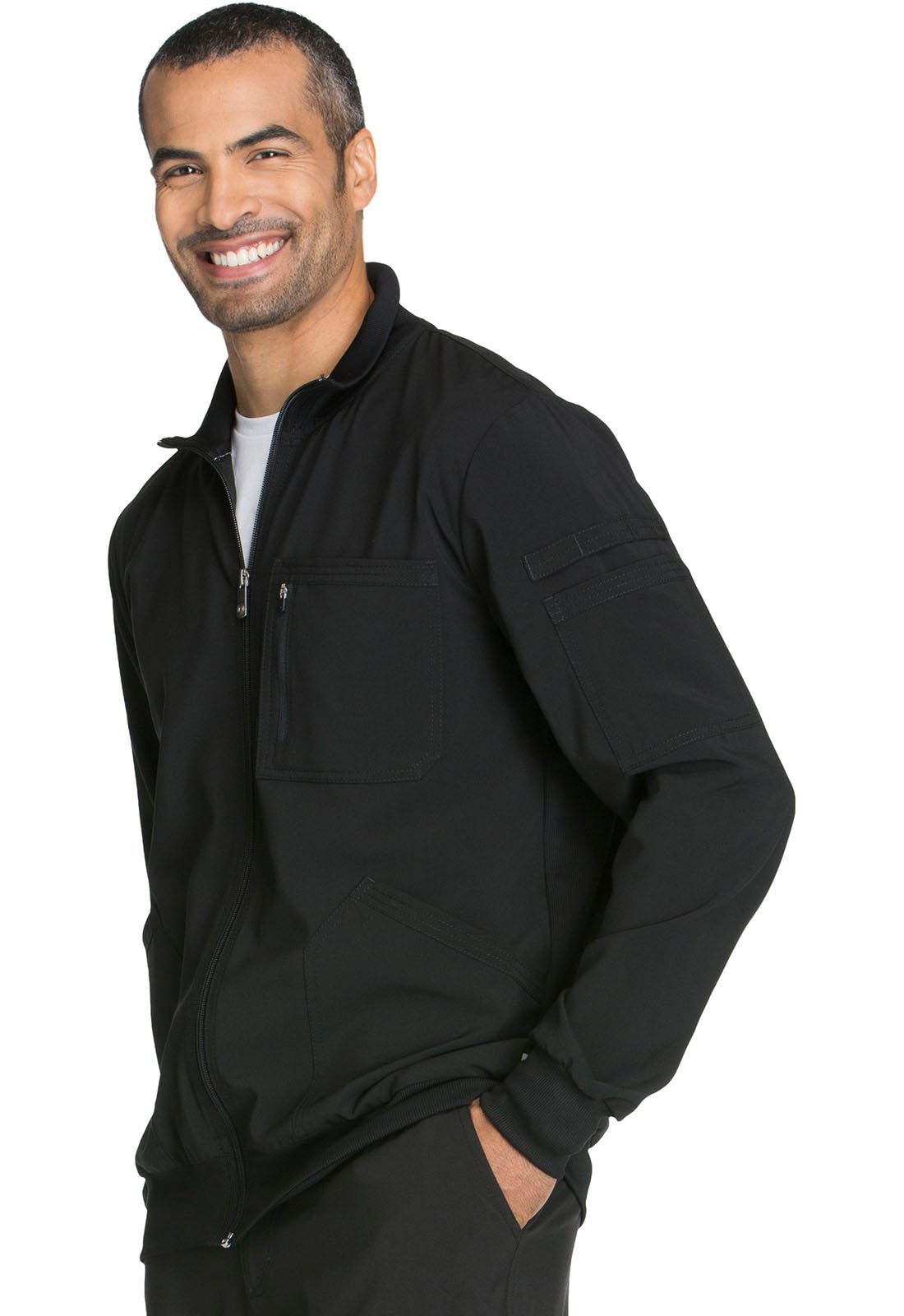 Cherokee Infinity | Men's Zip Front Scrub JacketCherokee InfinityCK305A-BLACK-XS