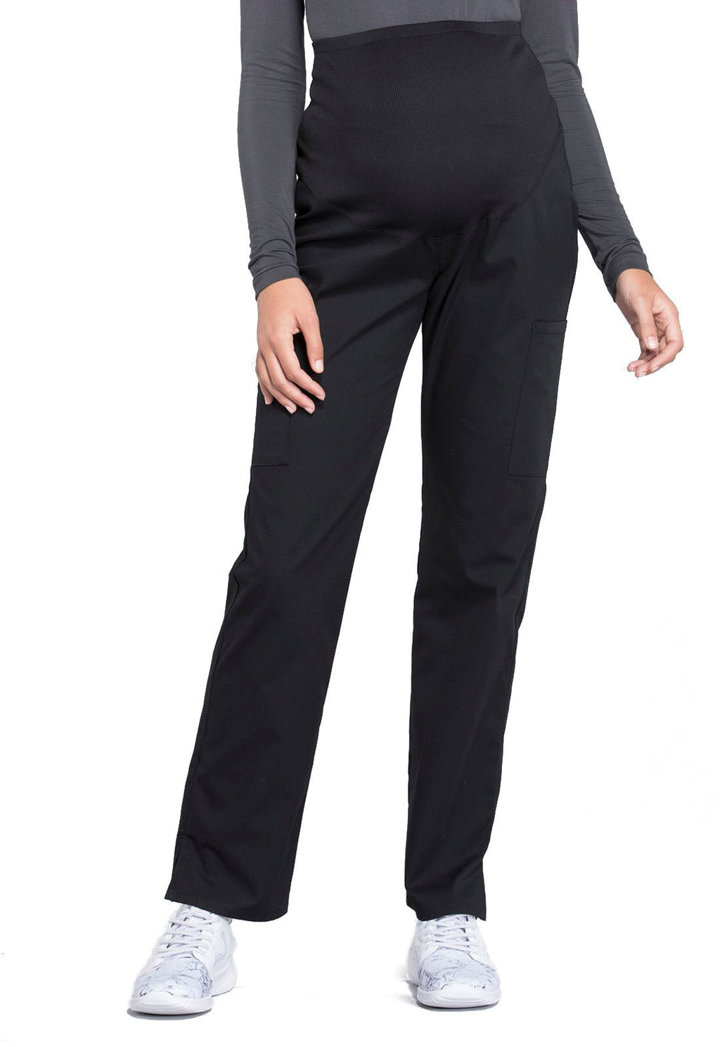 Cherokee Workwear - Maternity Mid Rise Scrub PantCherokee WorkwearWW220-BLACK-XXS