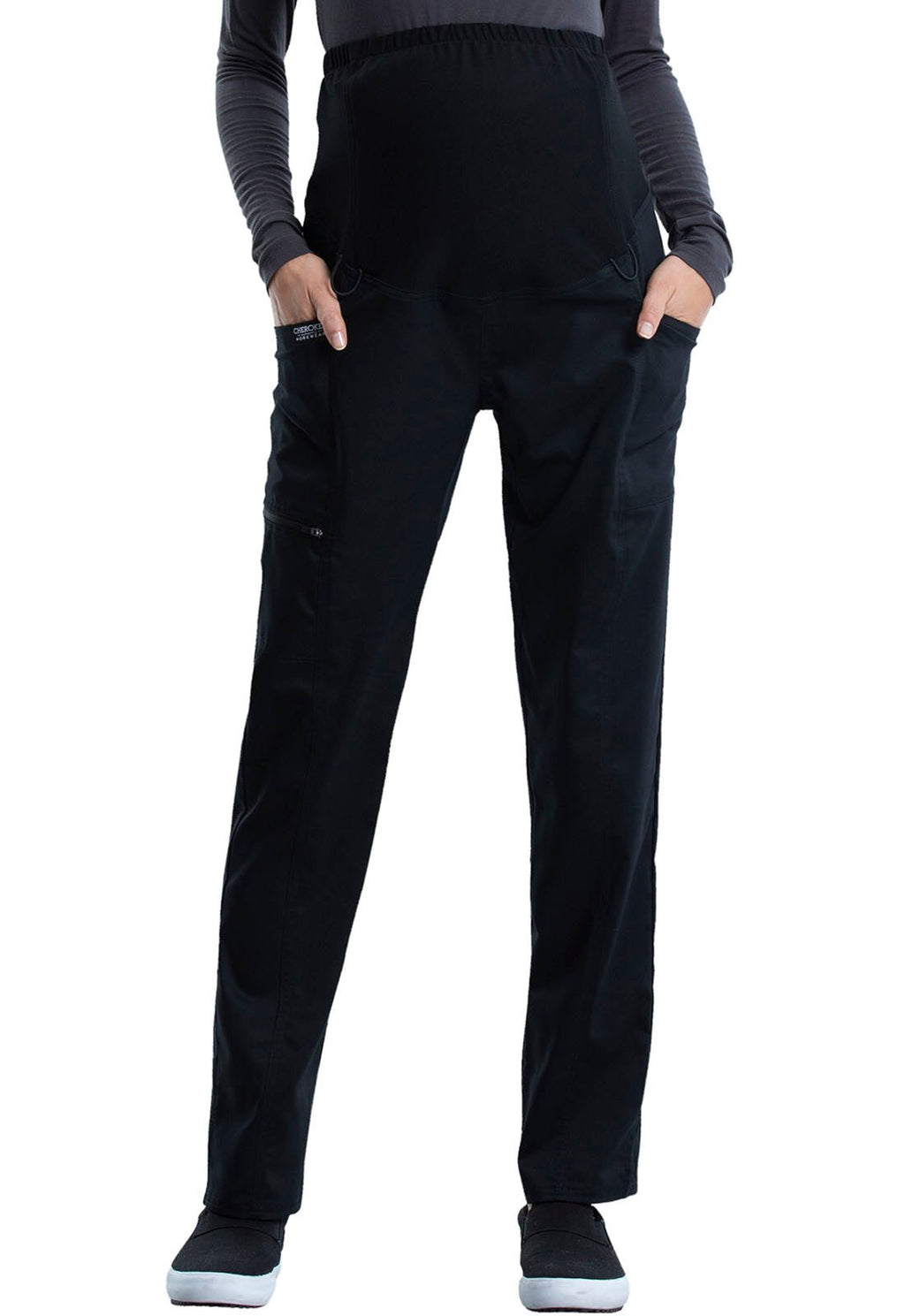 Cherokee Workwear - Maternity Straight Leg Scrub PantCherokee WorkwearWW155-BLACK-XXS