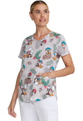 Chip and Dale Winter Wonderland V - Neck Scrub TopCherokee LicensedTF737-CDAW-S