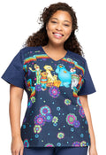 Coming Or Going Sesame Street Scrub TopCherokee LicensedTF639-SWCG