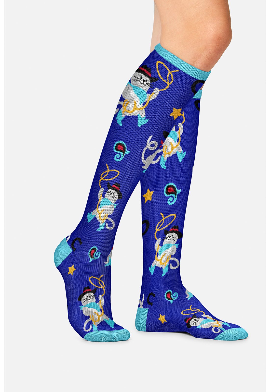 Cowboy Cats Compression SocksCherokee LegwearPRINTSUPPORT-CWBCT-REG