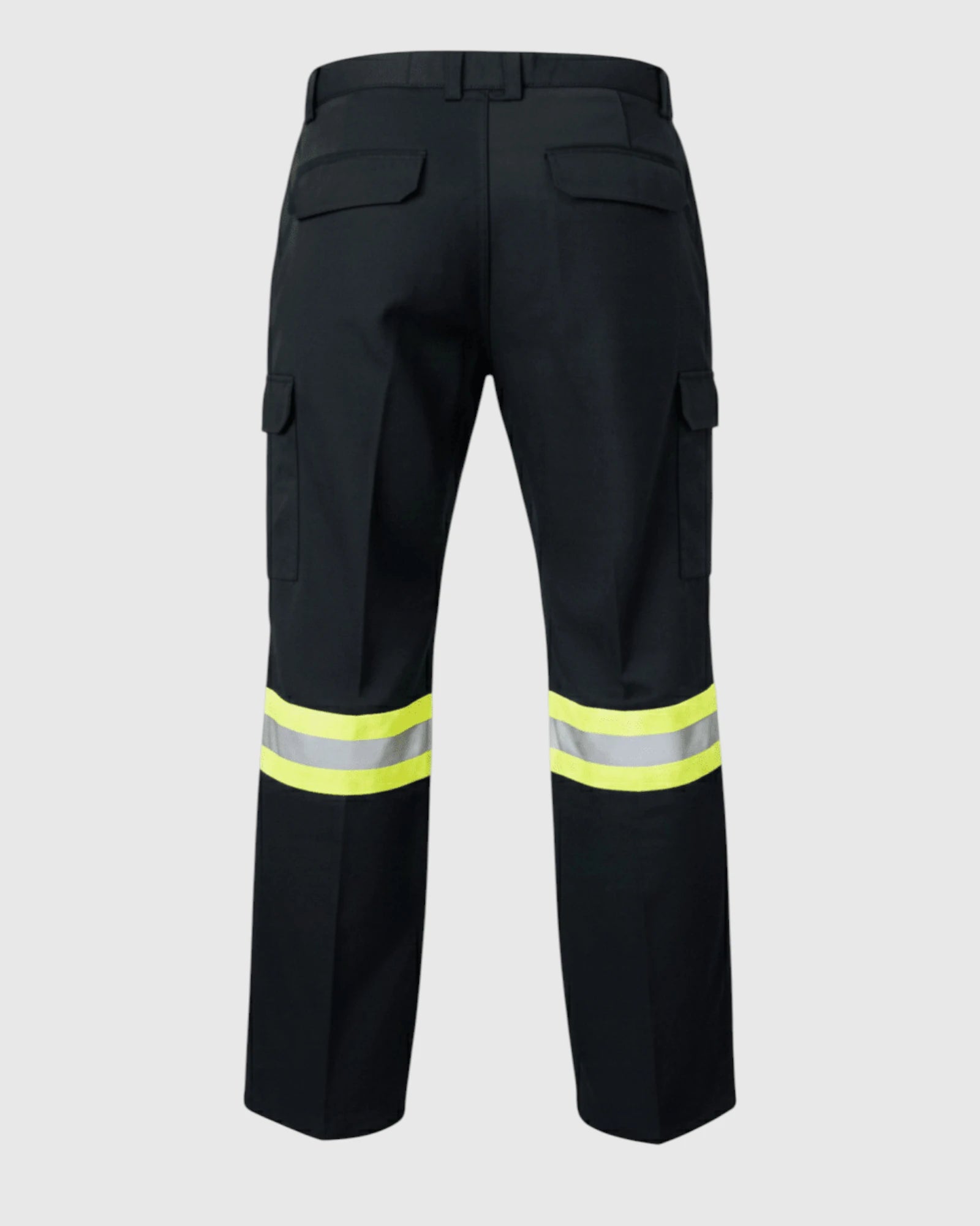 Back view of the CTS Paramedic pant in LAPD Navy with 2 inch yellow and 1 inch silver reflective tape.