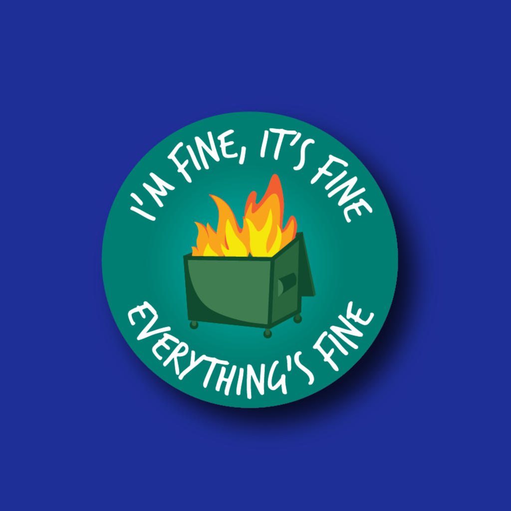 Interchangeable Badge Topper: Dumpster Fire Dark Green