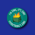 Interchangeable Badge Topper: Dumpster Fire Dark Green